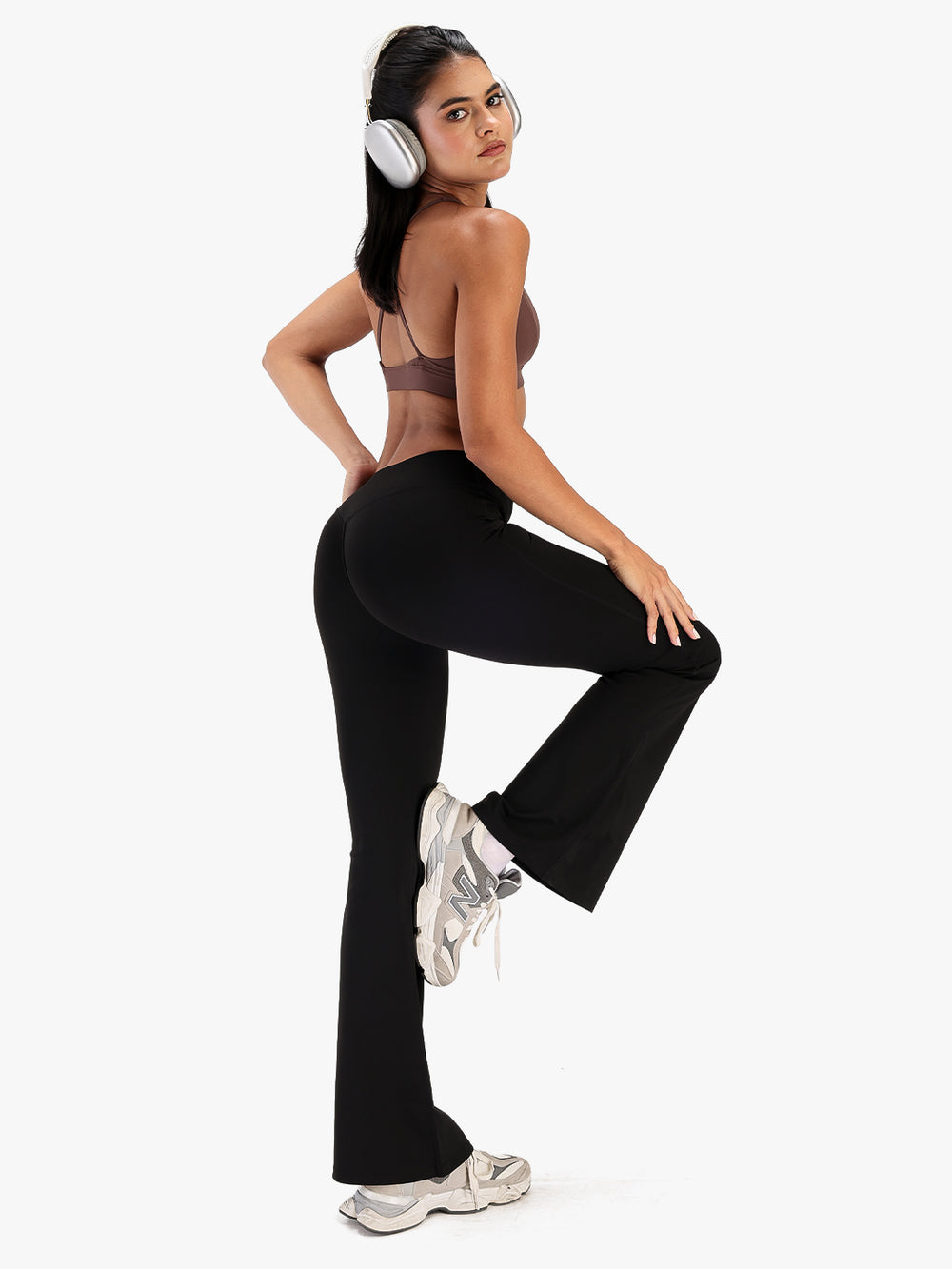 Women’s Crossover Flared Pants Black