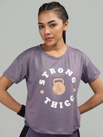 Women Round Neck Dry Fit Gym Sports T-Shirt