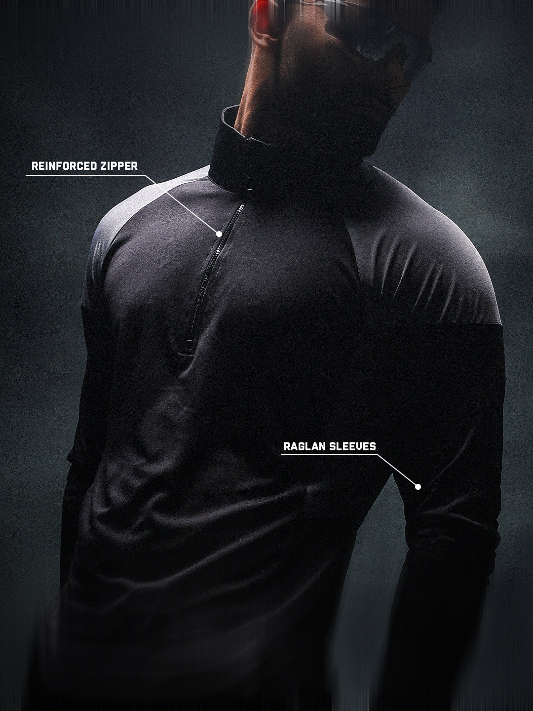 Men’s Full Sleeve Half Zip Sports T-Shirt
