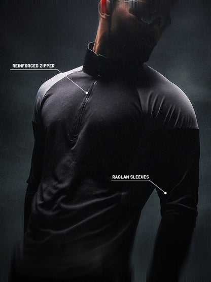 Men’s Full Sleeve Half Zip Sports T-Shirt