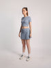 Women Round Neck Half Sleeve Sports Crop Top