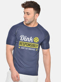 Men Printed Regular Gym Sports T-Shirt Navy