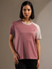 Women's Half Sleeves Sports Gym T-shirt Pink White