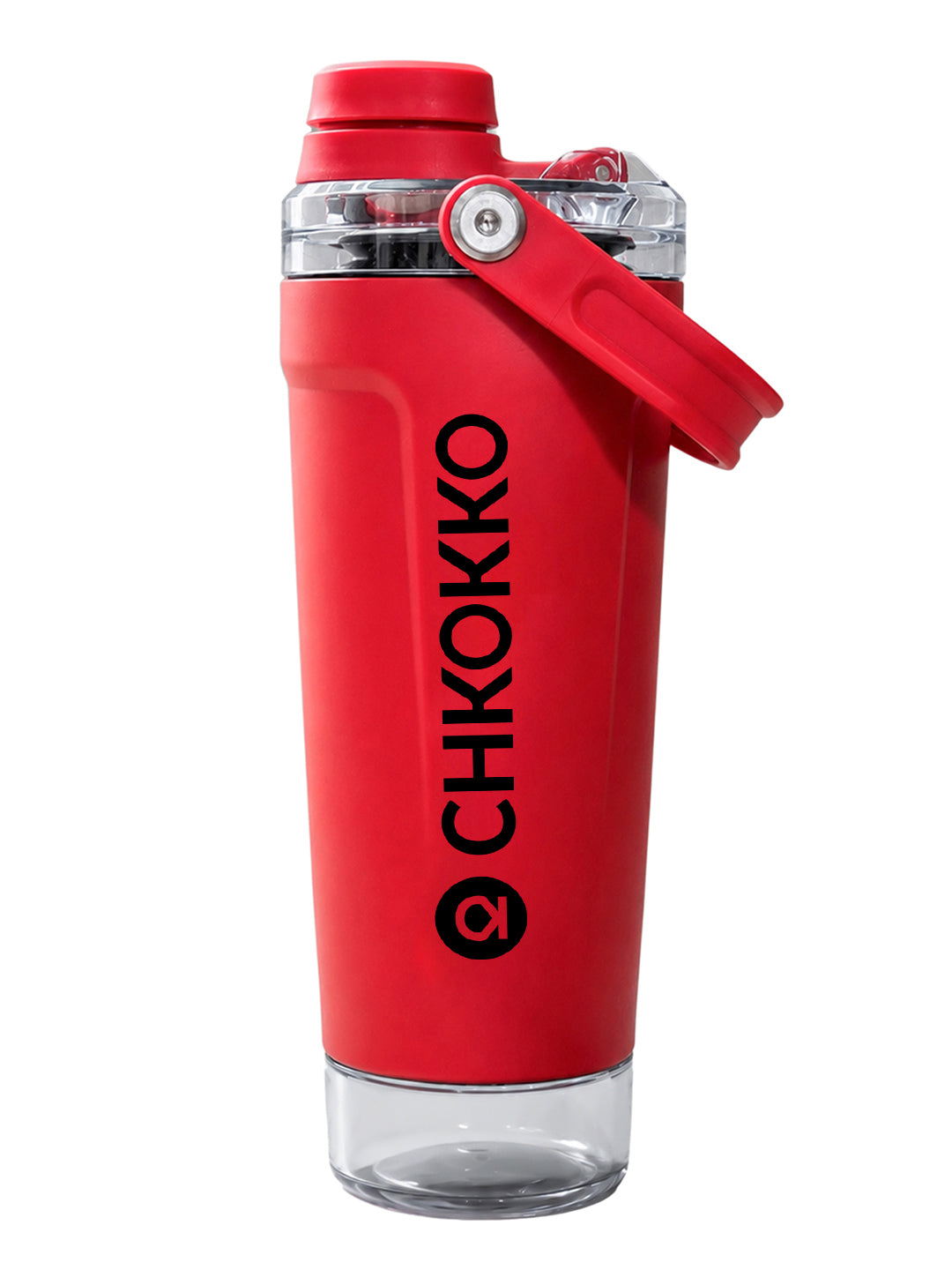 Chkokko Activate Protein Shaker Bottle 600ml with Carry Handle & Leakproof Lid Red