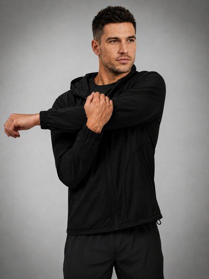 Men's Lightweight UV Protection Hooded Summer Jacket Black