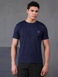 Men's Half Sleeves Dry Fit Gym Tshirt Navy Blue