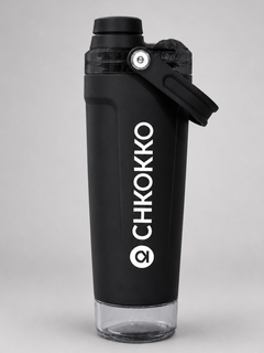 Chkokko Activate Protein Shaker Bottle 600ml with Carry Handle & Leakproof Lid Black