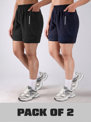 Women’s Double Layer Running & Training Shorts Pack of 2