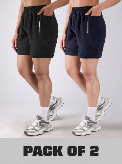 Women’s Double Layer Running & Training Shorts Pack of 2