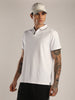 Men's White Sports Polo T-shirt