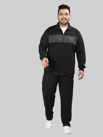 Men Black Plus Size Winter Tracksuit | CHKOKKO