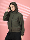 Women Winter Sports Oversized Windcheater Hooded Jacket