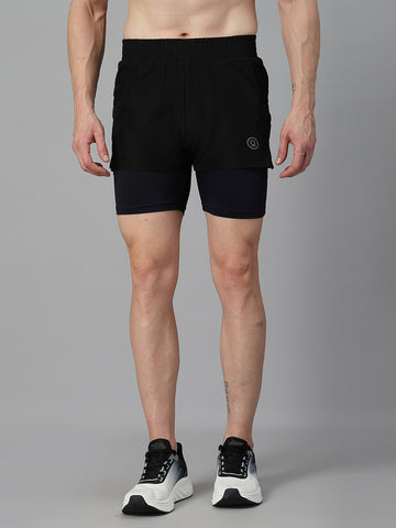Men Running Sports Double Layered Shorts With Pocket | CHKOKKO