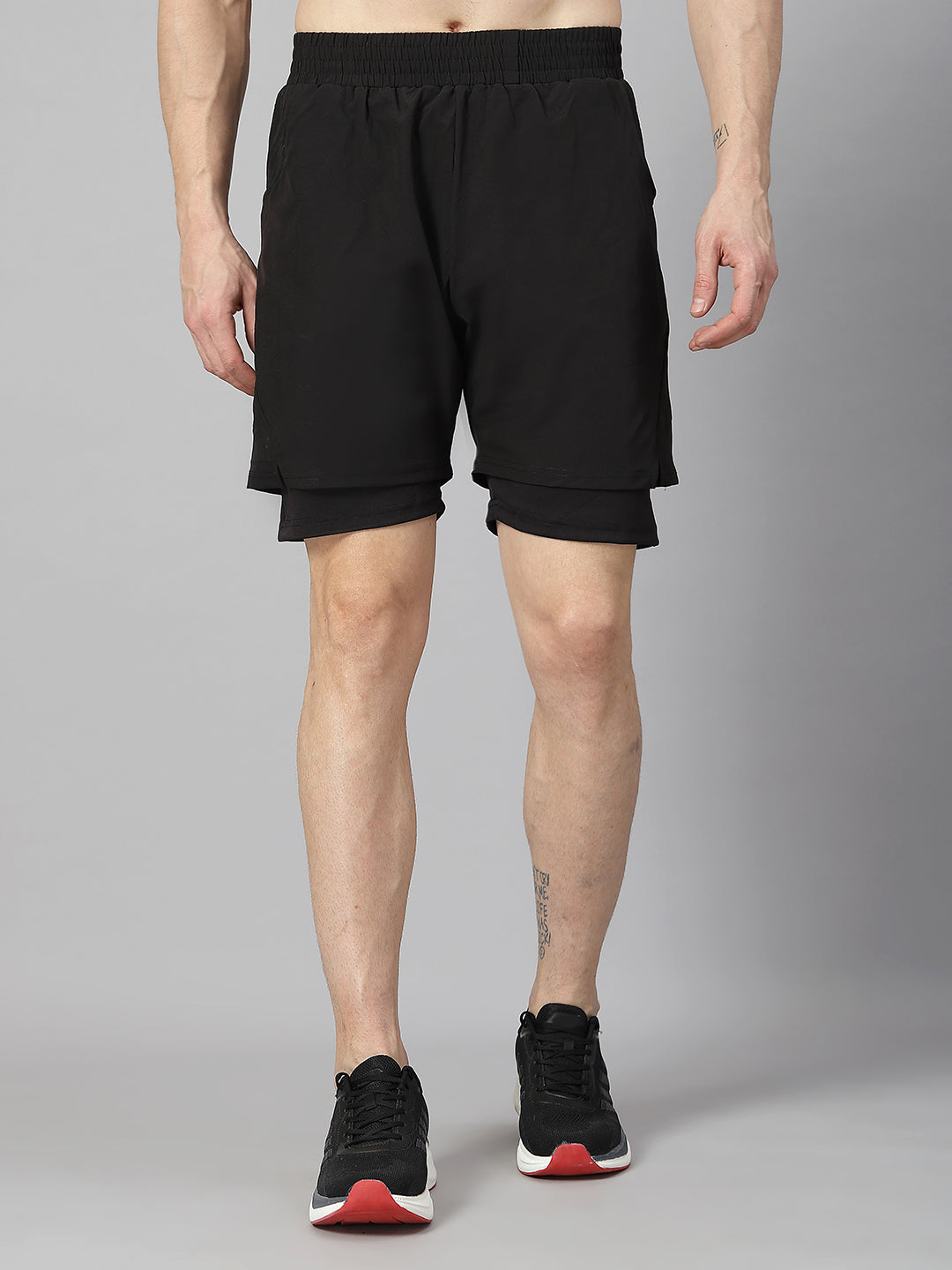 Men Running Sports Double Layered Shorts With Pocket | CHKOKKO