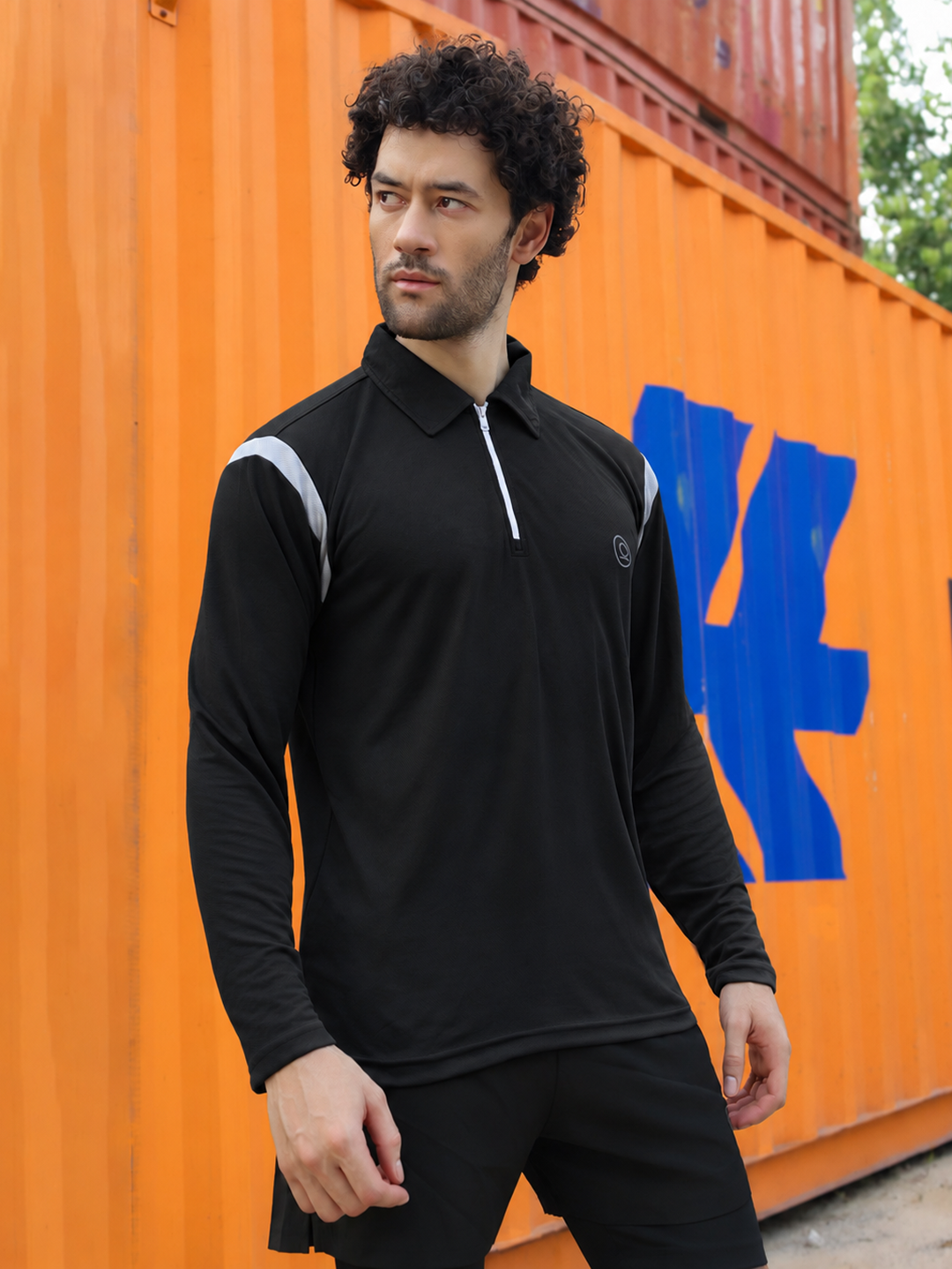 Men's Full Sleeves Dry Fit Gym T-Shirt Black