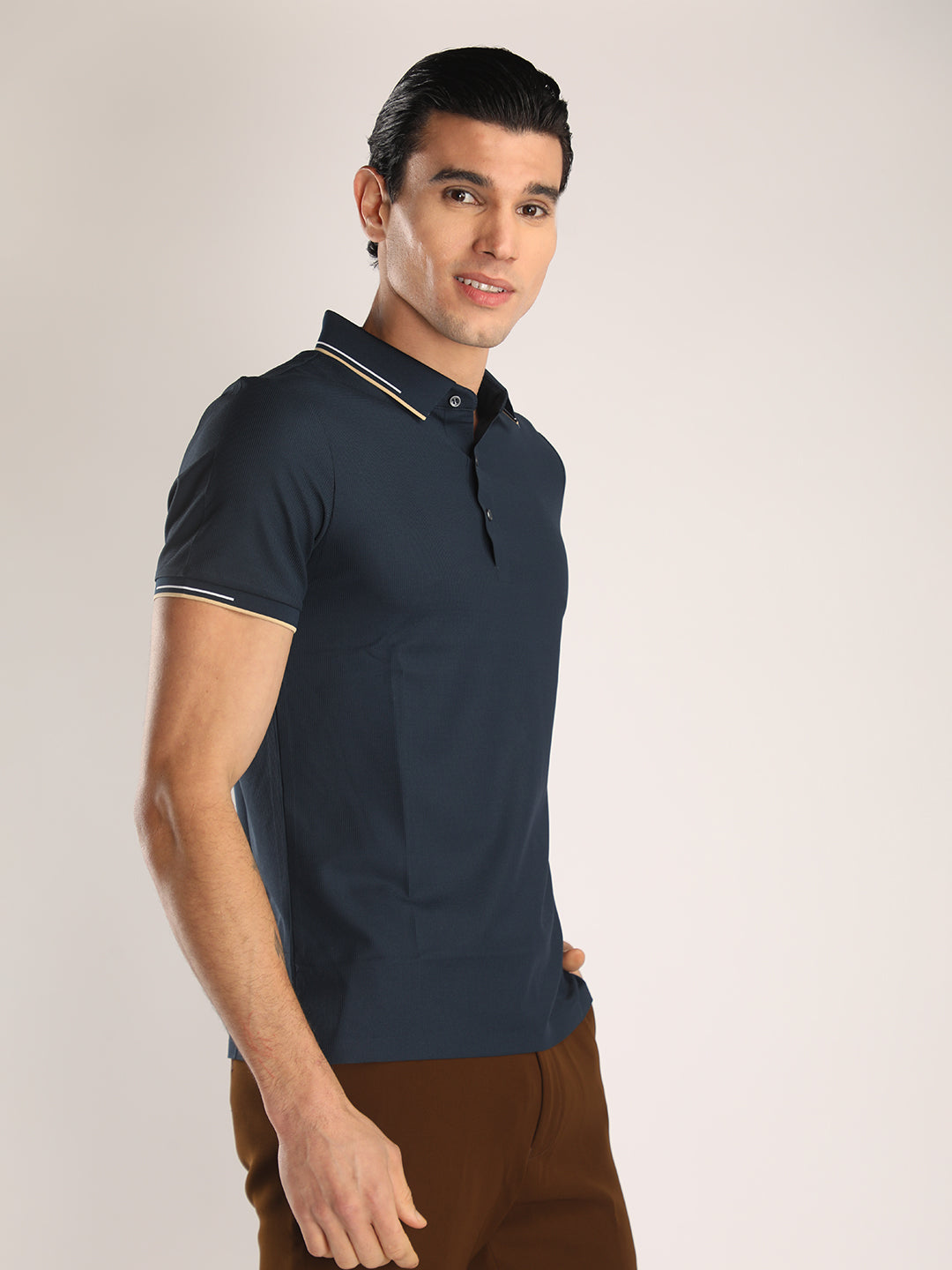 Men’s Navy Premium Polo Sports T-Shirt