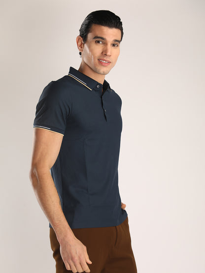 Men’s Navy Premium Polo Sports T-Shirt