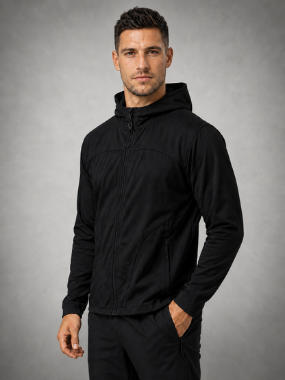 Men's Lightweight UV Protection Hooded Summer Jacket Black