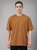 Men’s Oversized Relaxed Fit Cotton T-Shirt Golden Brown