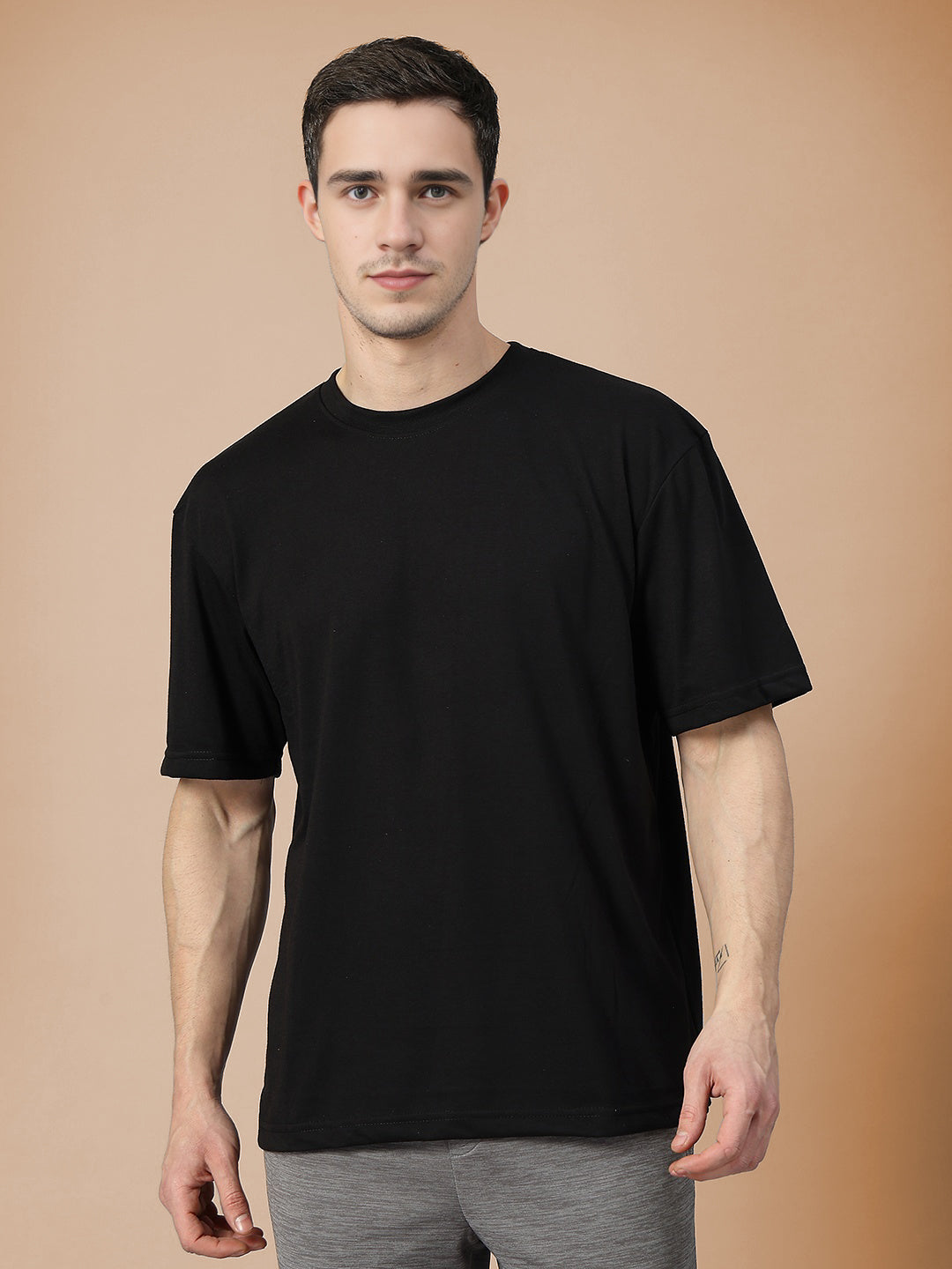 Men’s Oversized Relaxed Fit Cotton T-Shirt Black