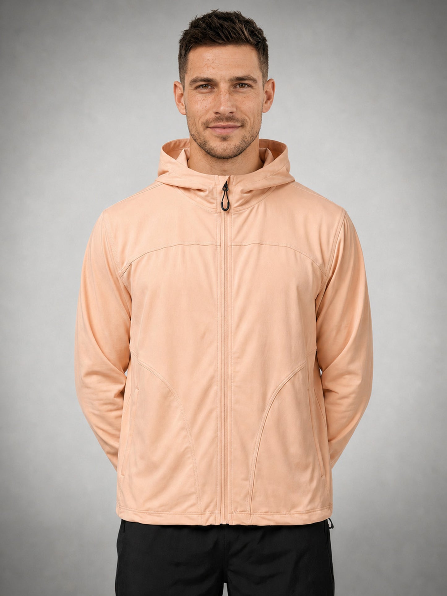 Men's Lightweight UV Protection Hooded Summer Jacket Pink