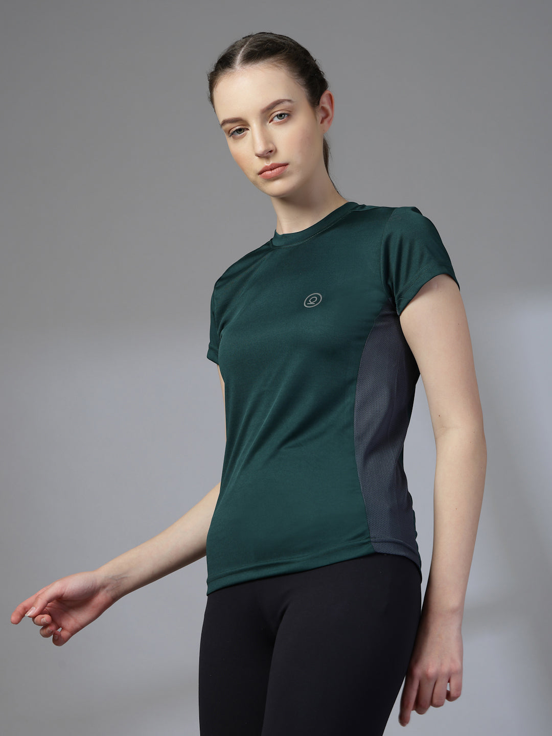 Women's Half Sleeve Dry Fit Active Wear Sports T-shirts Dark Green