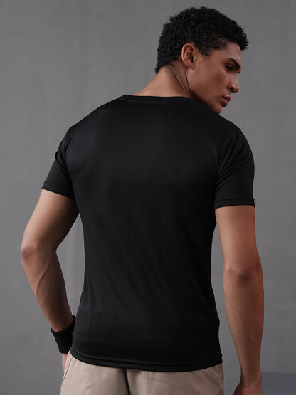 Men's Half Sleeves Dry Fit Gym Tshirt Black