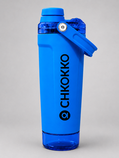 Chkokko Activate Protein Shaker Bottle 600ml with Carry Handle & Leakproof Lid Royal Blue