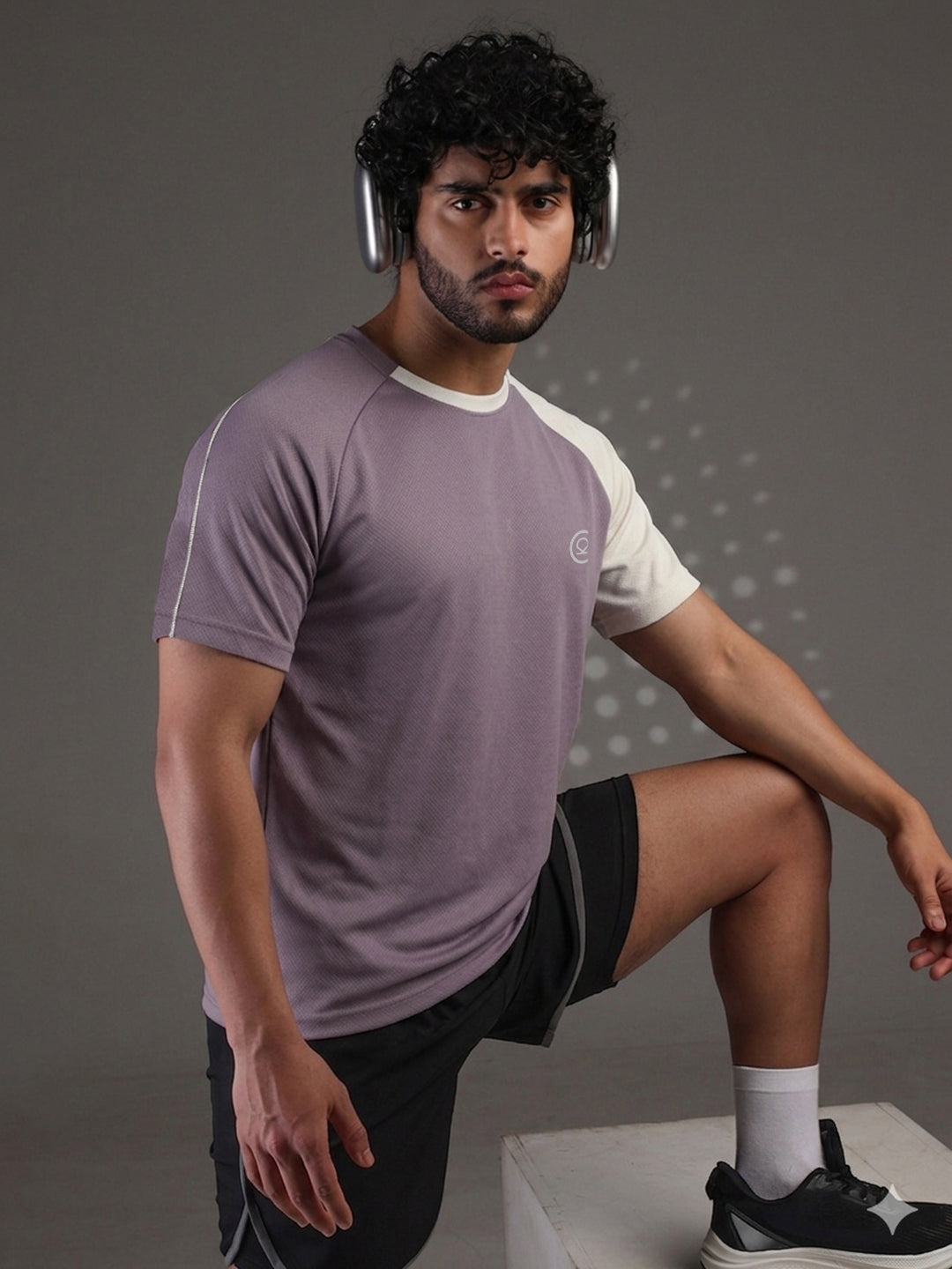 Men's Half Sleeves Sports Gym T-shirt Dusty Plum
