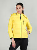 Women's Yellow LightWeight Puffer Jacket | CHKOKKO