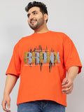 Men Plus Size Printed Oversized Half Sleeves T-Shirt