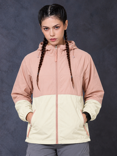 Women’s Peach Cream Lightweight Hooded Windcheater Jacket
