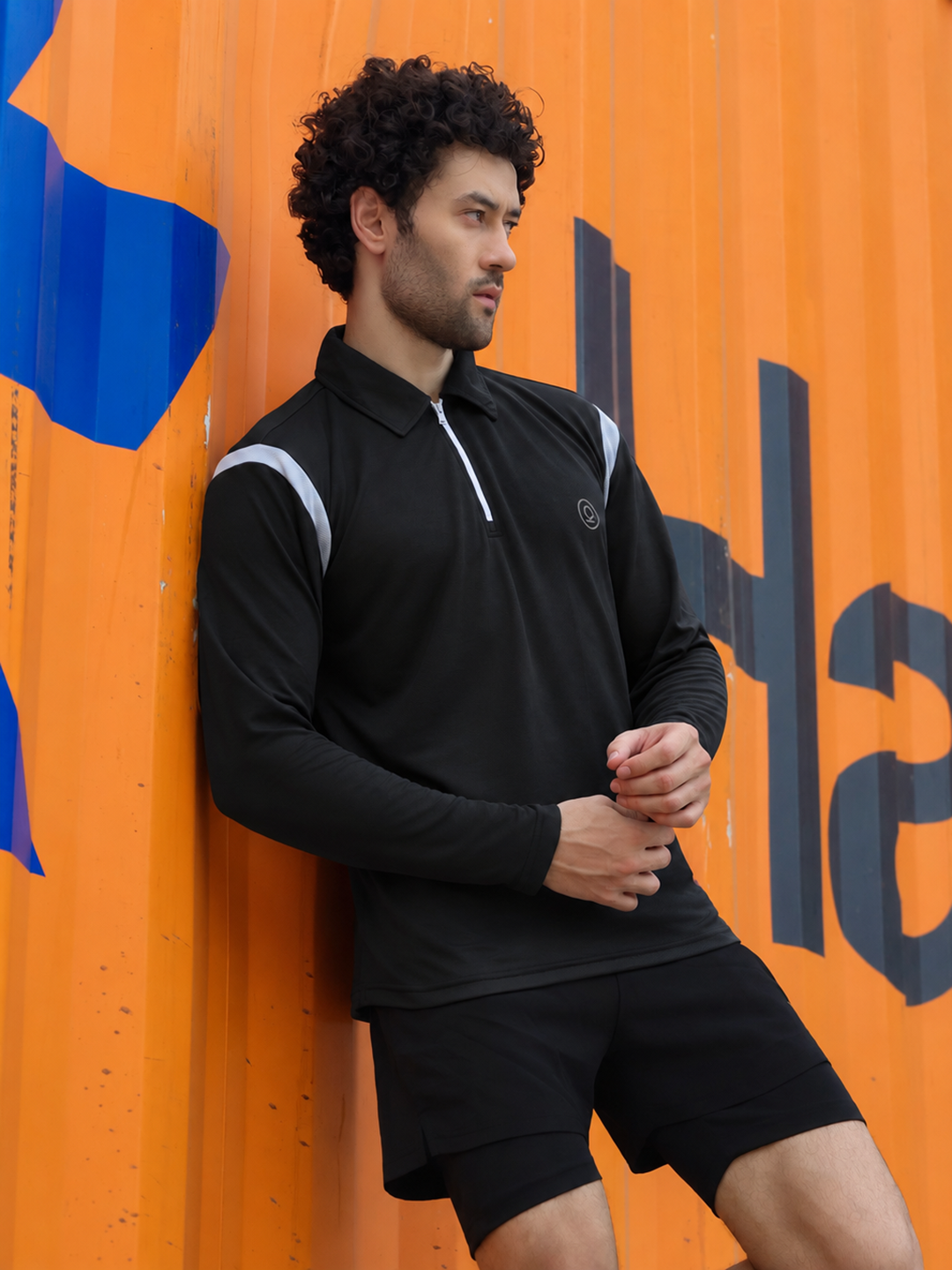 Men's Full Sleeves Dry Fit Gym T-Shirt Black