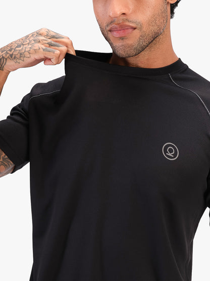 Men's Half Sleeves Quick Dry Sports T-shirt Black