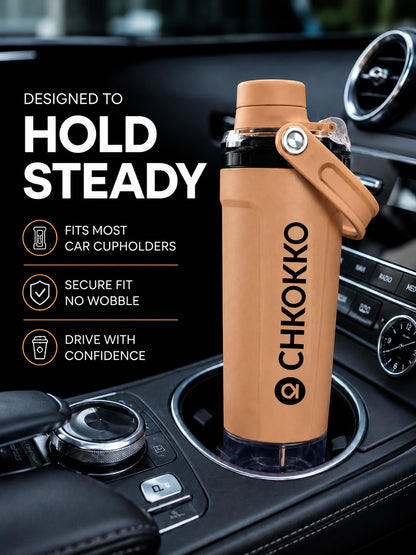 Chkokko Activate Protein Shaker Bottle 600ml with Carry Handle & Leakproof Lid Dusty Peach