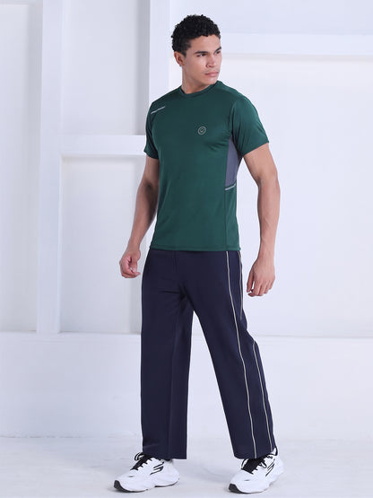 Men's Dry Fit Half Sleeve Gym T-Shirt Dark Green