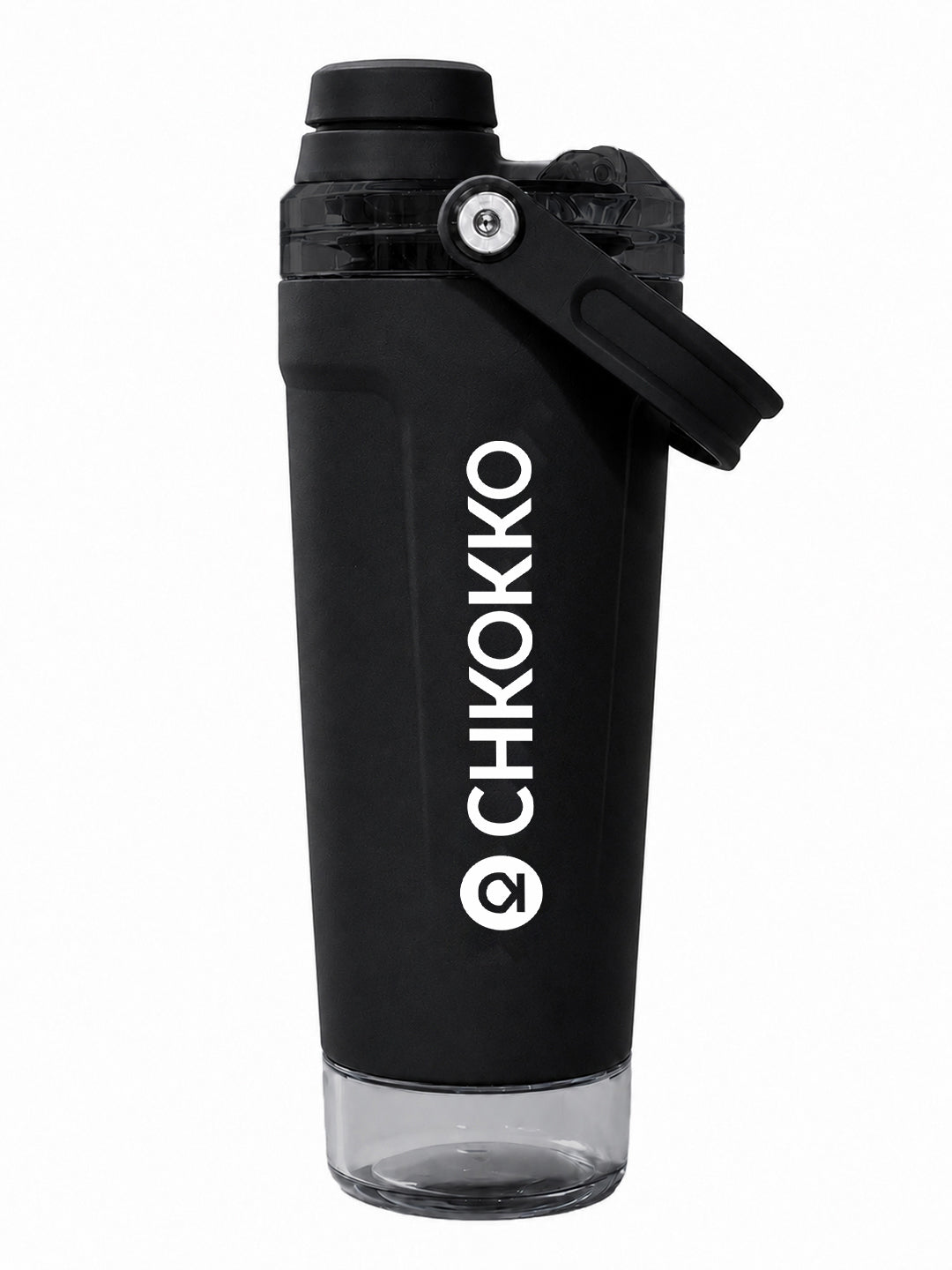 Chkokko Activate Protein Shaker Bottle 600ml with Carry Handle & Leakproof Lid Black