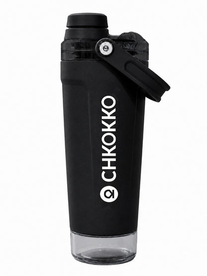 Chkokko Activate Protein Shaker Bottle 600ml with Carry Handle & Leakproof Lid Black