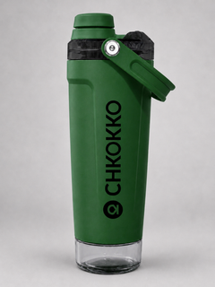 Chkokko Activate Protein Shaker Bottle 600ml with Carry Handle & Leakproof Lid Olive