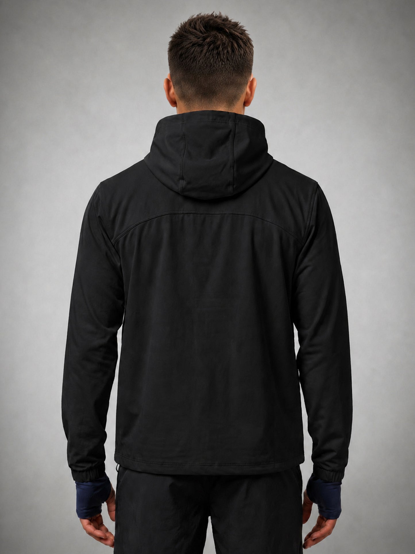Men's Lightweight UV Protection Hooded Summer Jacket Black