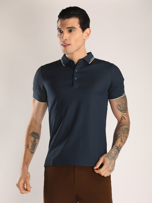 Men’s Navy Premium Polo Sports T-Shirt