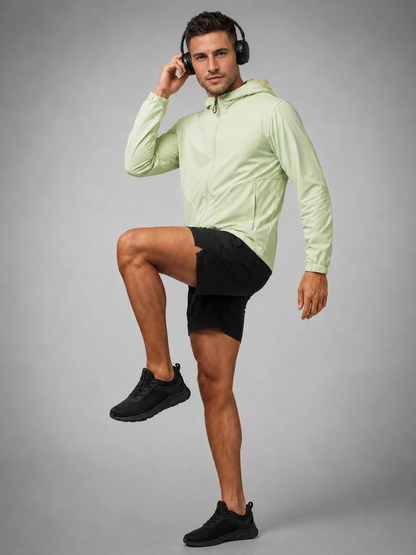 Men's Lightweight UV Protection Hooded Summer Jacket Green