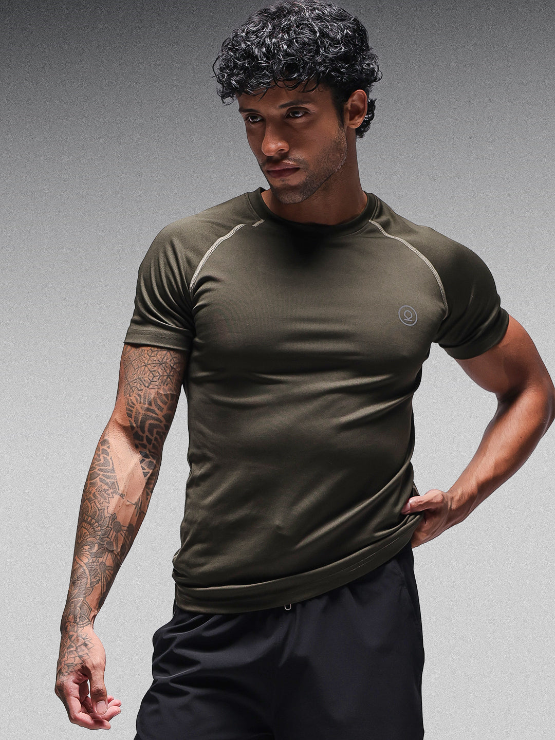 Men’s Performance Compression T-Shirt for Gym Olive