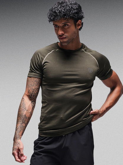 Men’s Performance Compression T-Shirt for Gym Olive