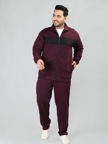 Men Wine Plus Size Winter Tracksuit | CHKOKKO