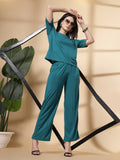 Women's Teal Casual Summer Co-ord Set