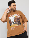 Men Plus Size Printed Oversized Half Sleeves T-Shirt