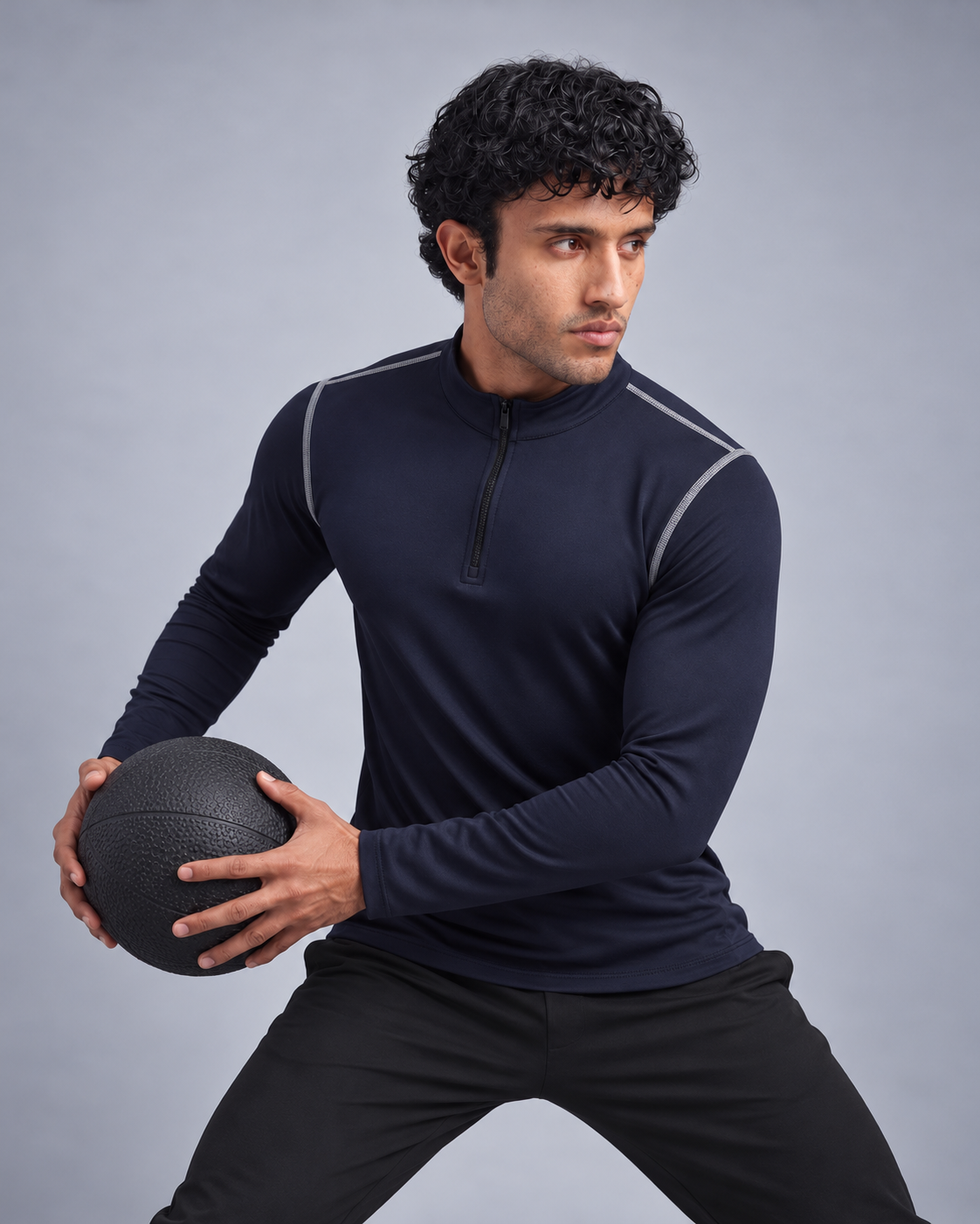 Men’s Full Sleeves Performance Compression T-Shirt for Gym Navy
