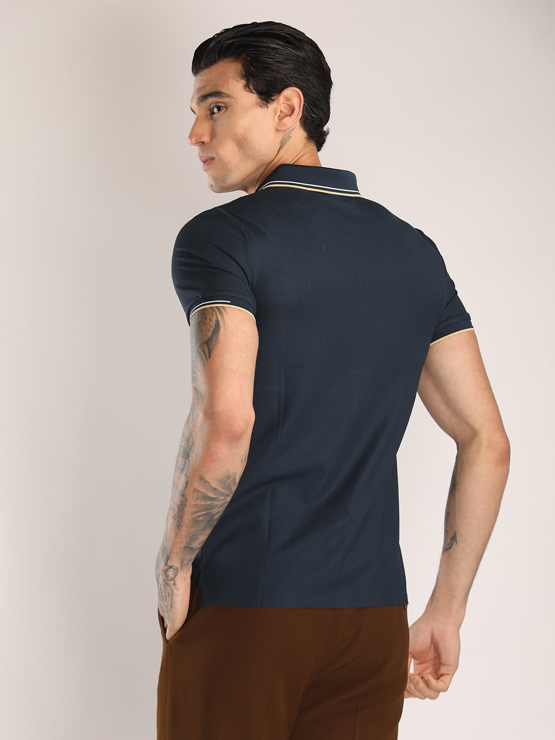 Men’s Navy Premium Polo Sports T-Shirt