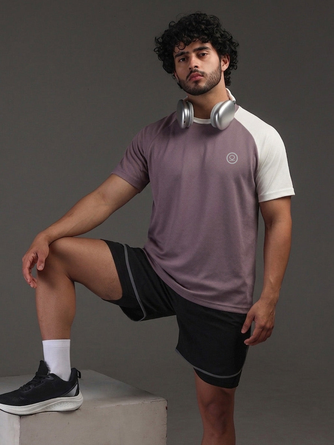 Men's Half Sleeves Sports Gym T-shirt Dusty Plum